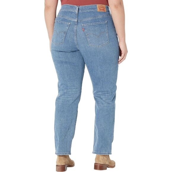 NWT Levi's 724 High-Rise Slim Straight-Leg Distressed Jeans in Slate Fixer - Picture 6 of 8